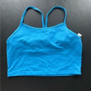NWT: Lined blue crop top/sports bra